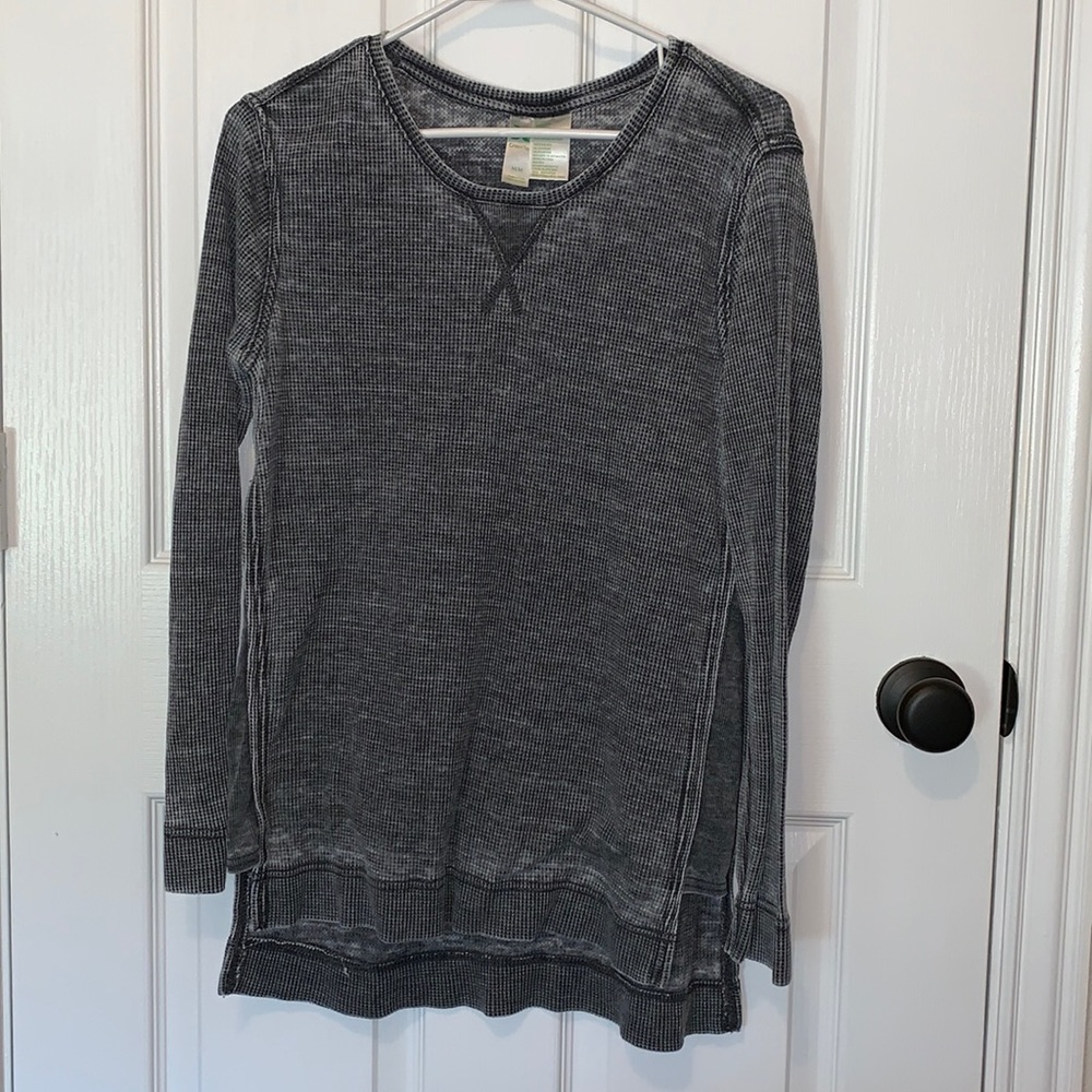 Green Tea long sleeve waffle T-shirt